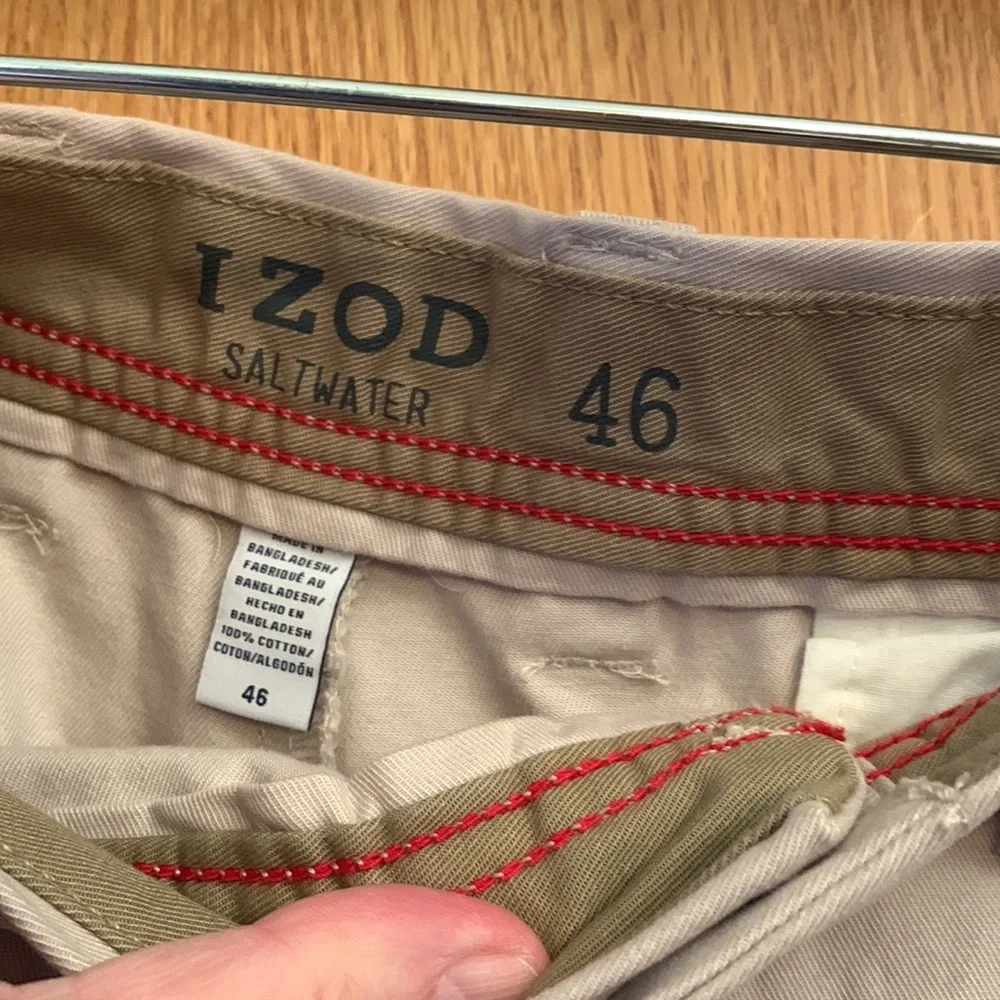 NEW Izod 46 saltwater cotton twill khaki chino shorts stretch comfort waist